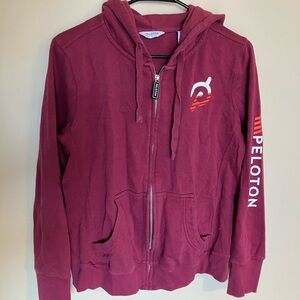 Peloton Cranberry Zip-Up Hoodie